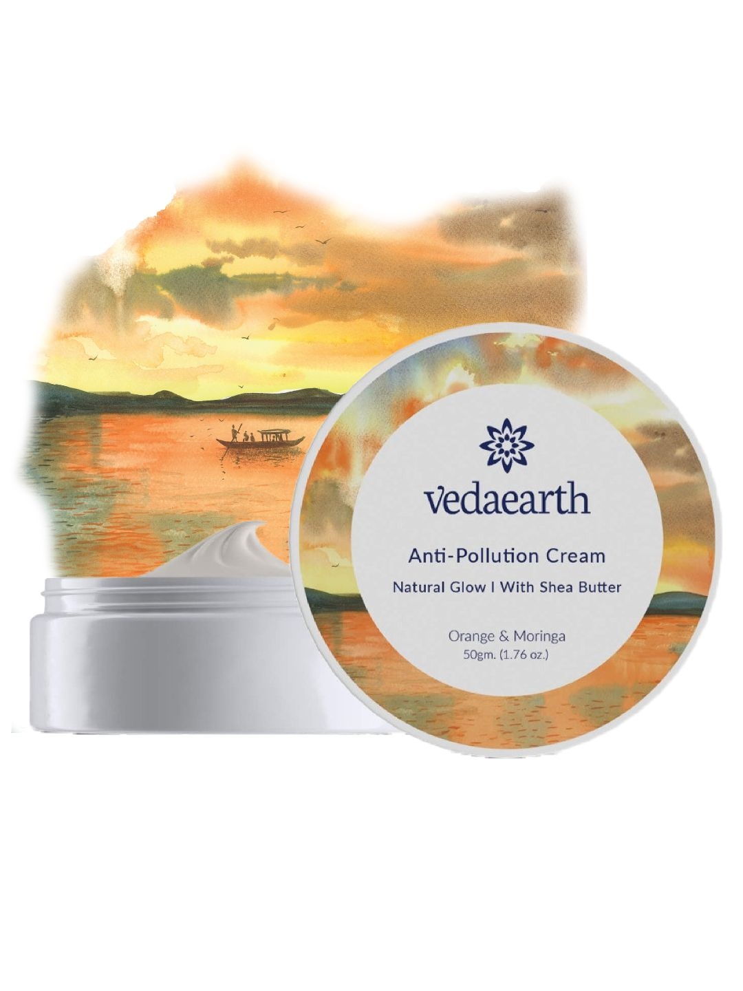 

VEDAEARTH Unisex Anti-Pollution Natural Glow Face Cream 50gm, Blue