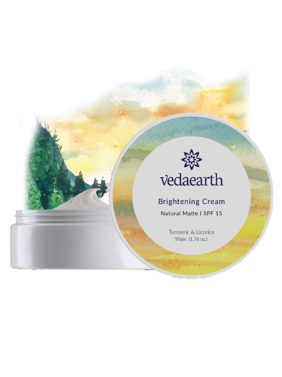 

VEDAEARTH Brightening Face Cream Natural Matte, Blue