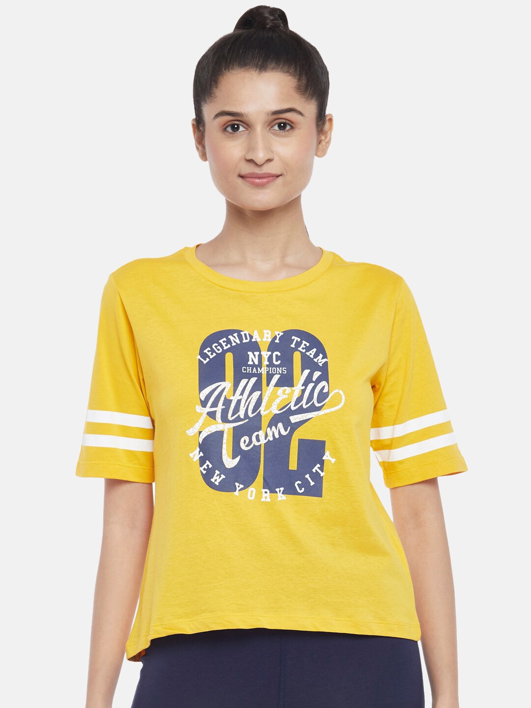 

Ajile by Pantaloons Mustard Yellow Pure Cotton Regular Top