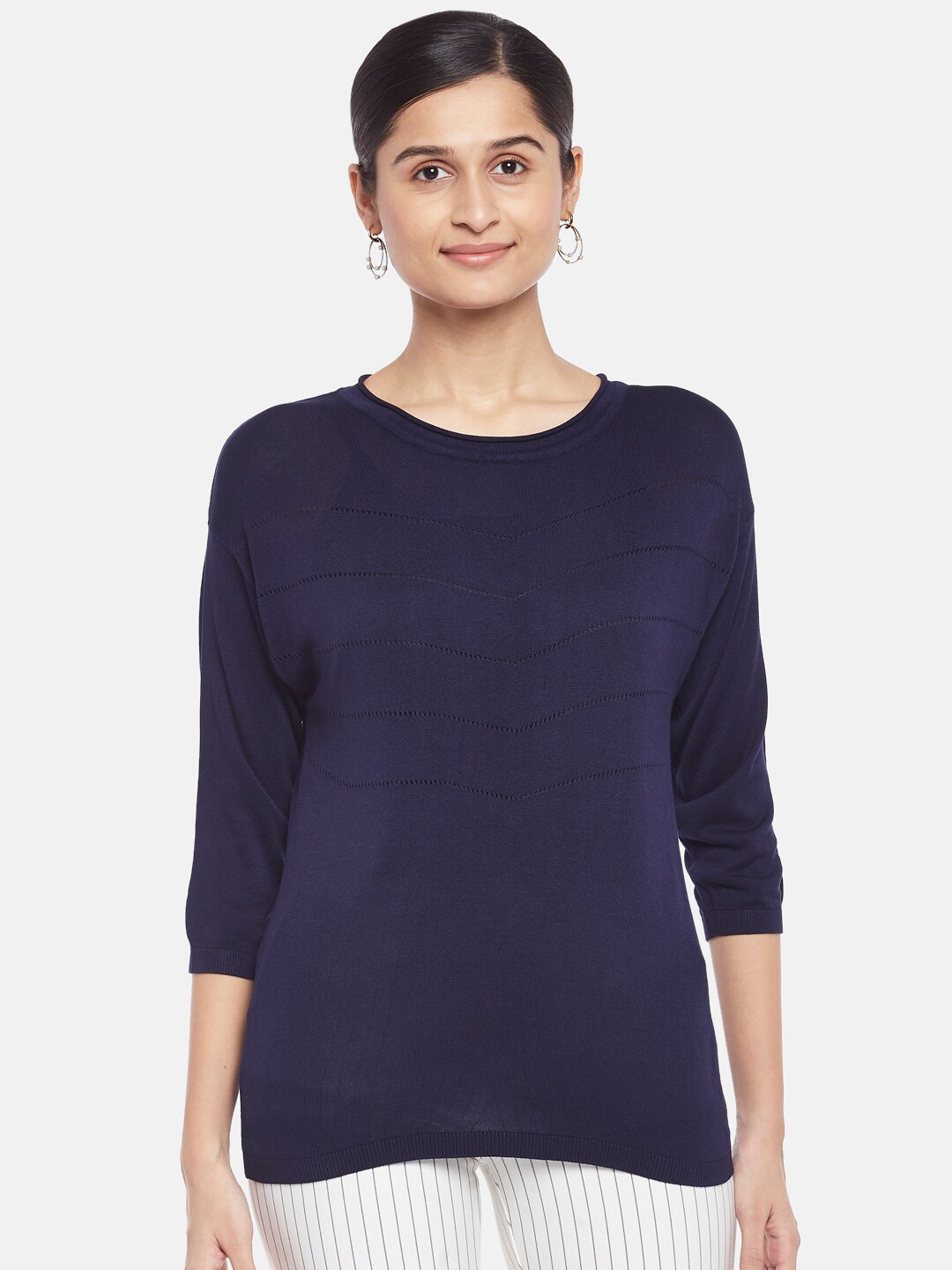 

Annabelle by Pantaloons Navy Blue Regular Top