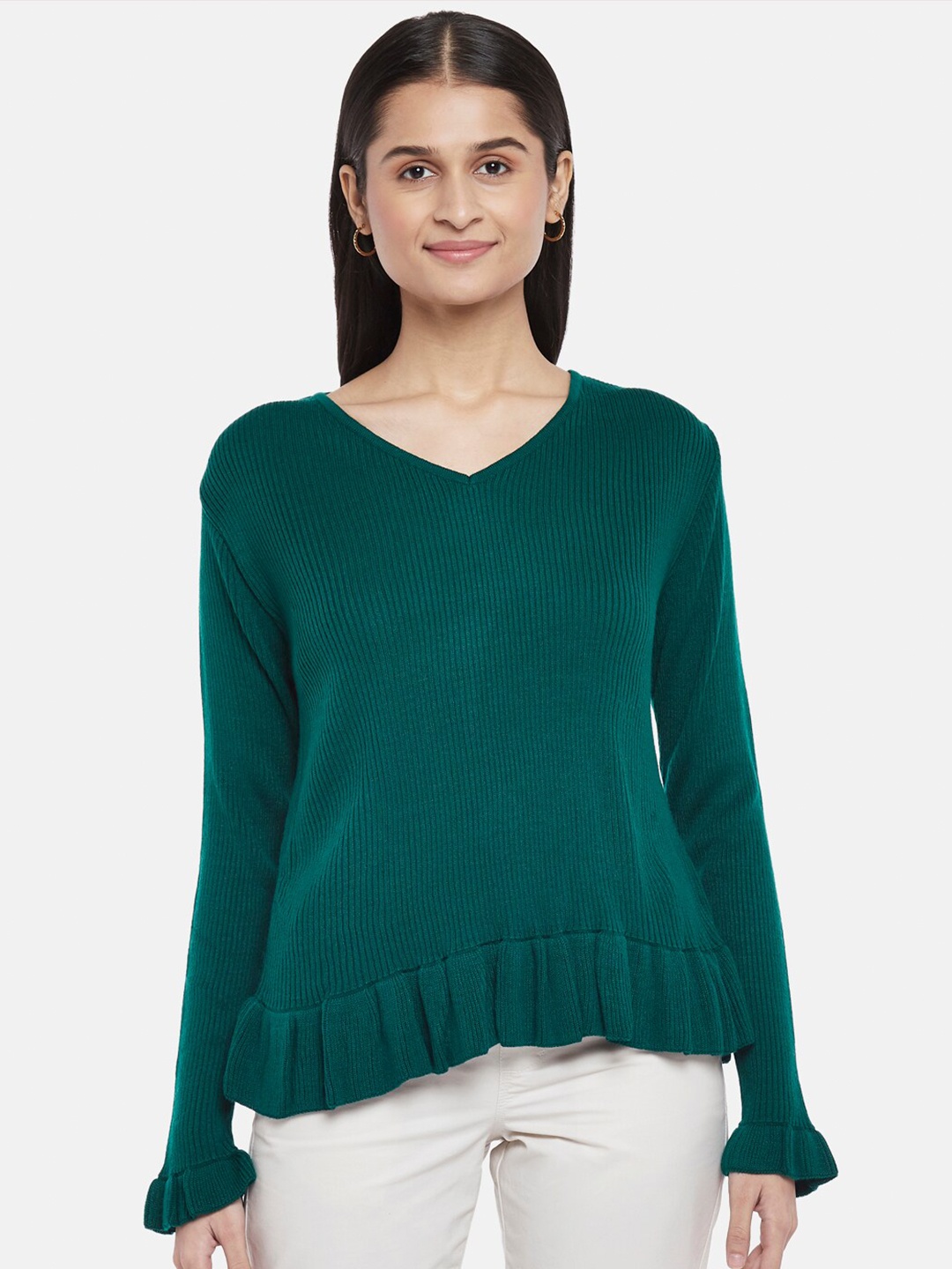 

Honey by Pantaloons Green Regular Top With Pleated Detail