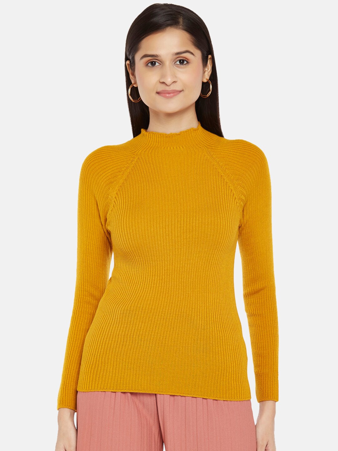 

Honey by Pantaloons Mustard Yellow Regular Top