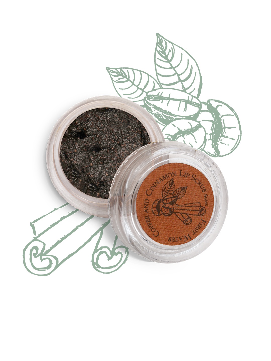 

FIRST WATER Unisex Coffee and Cinnamon Lip Scrub, Brown