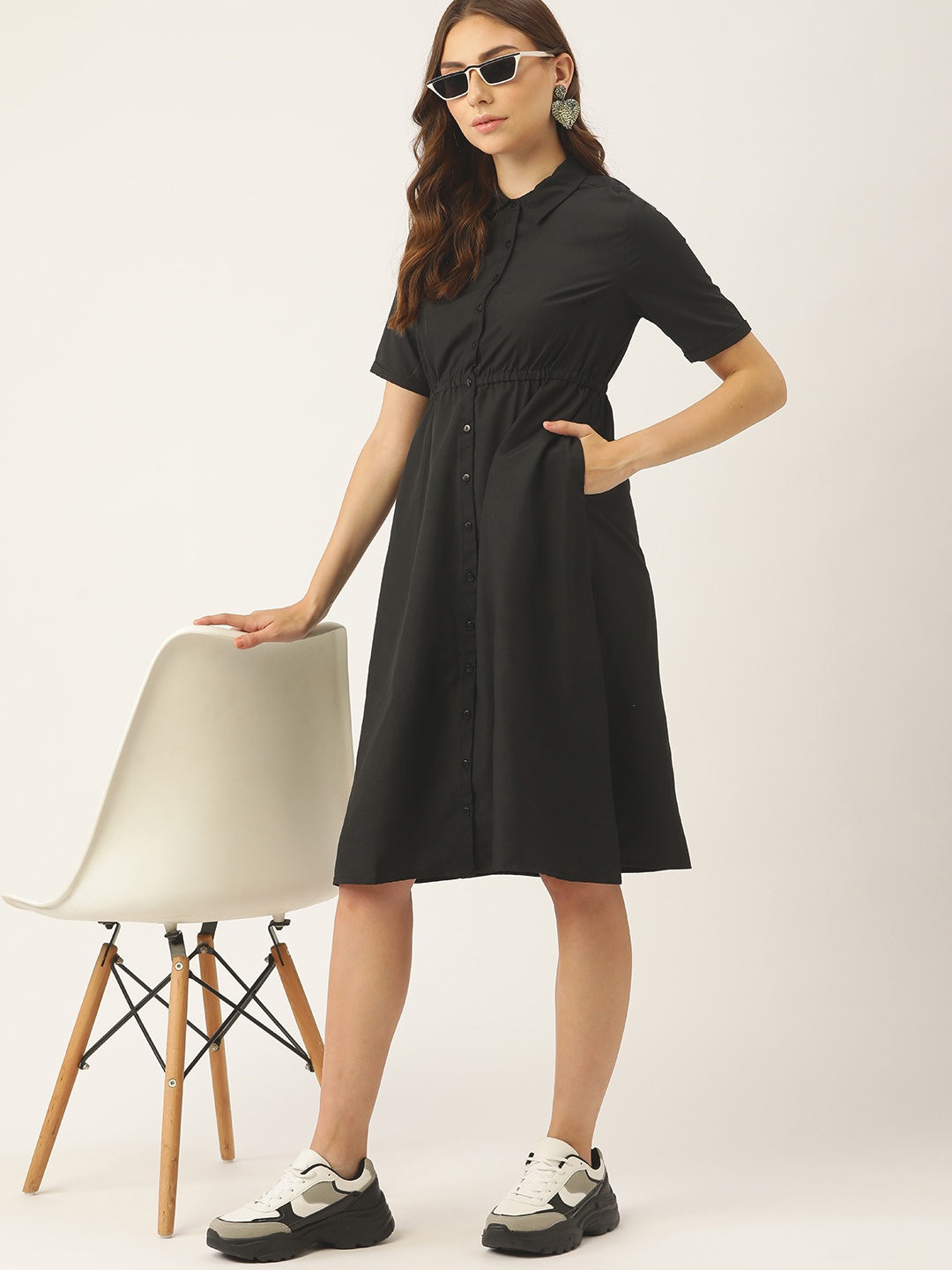 

DressBerry Women Black Shirt Dress