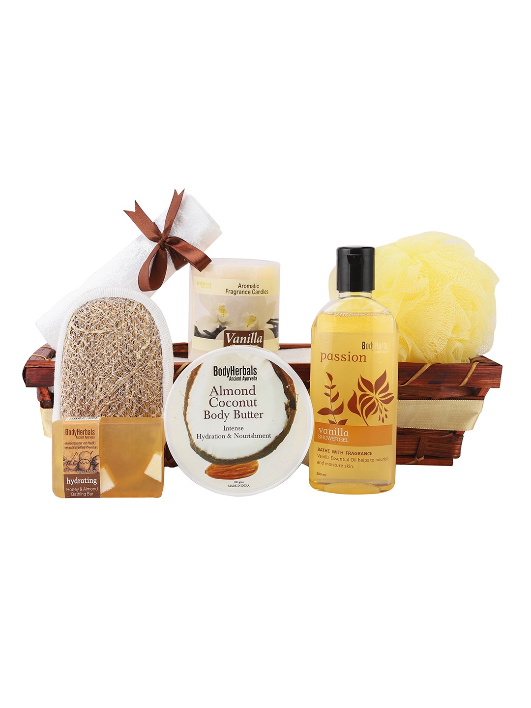 

BodyHerbals 7 Pcs Tropical Coconut & Warm Vanilla Luxurious Skin Care Gift Set, Cream
