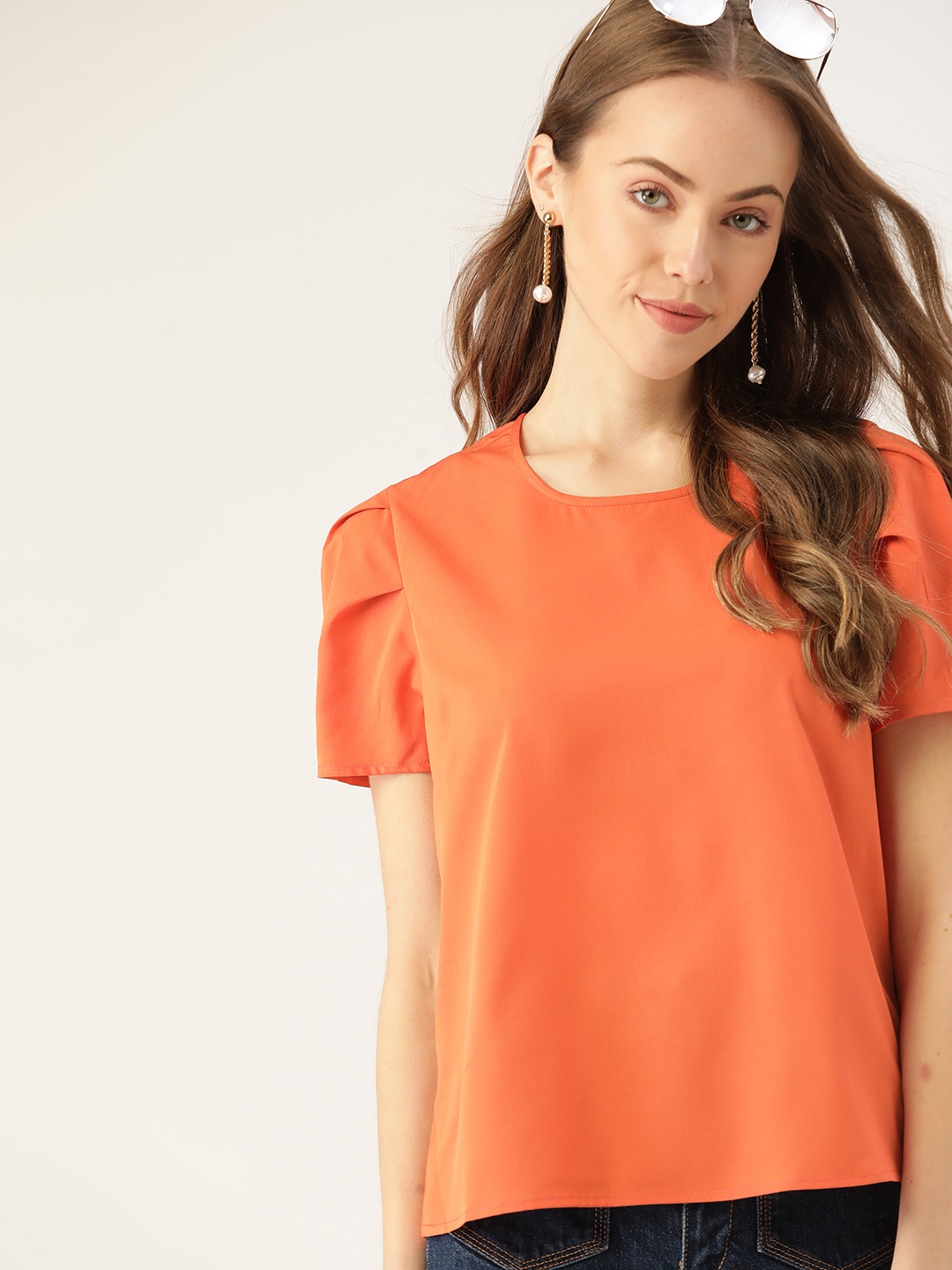 

DressBerry Women Rust Orange Top