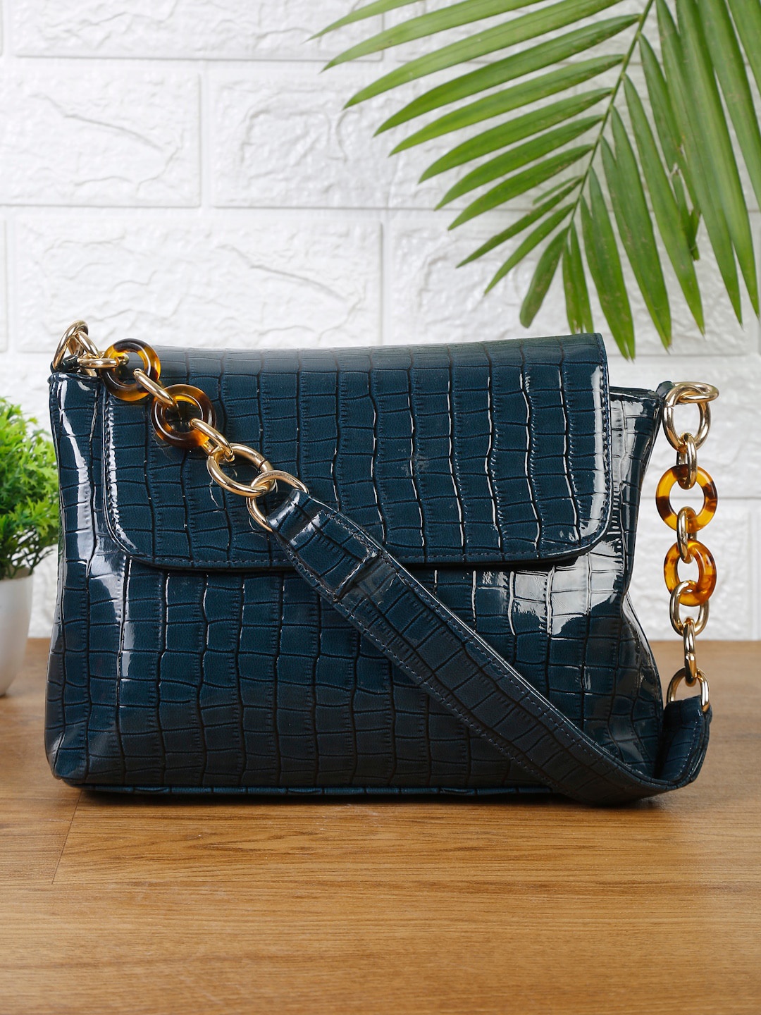 

Apsis Blue Textured Structured Satchel