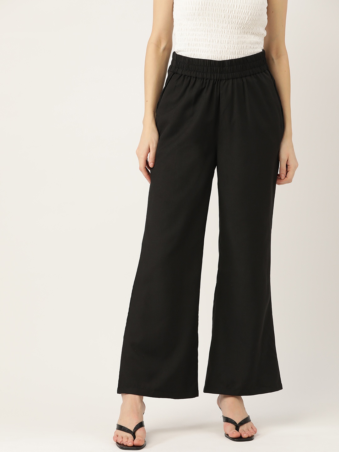 

DressBerry Women Black Flared Trousers