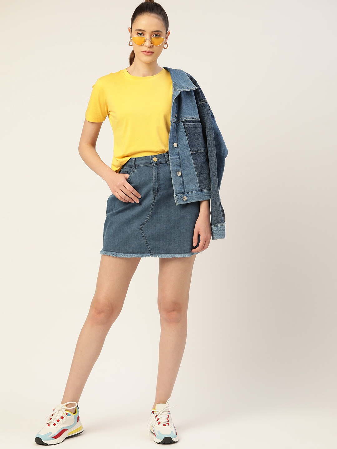 

DressBerry Women Yellow Solid Sustainable T-shirt
