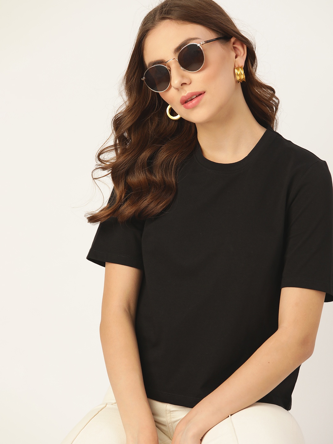 

DressBerry Women Black Solid T-shirt