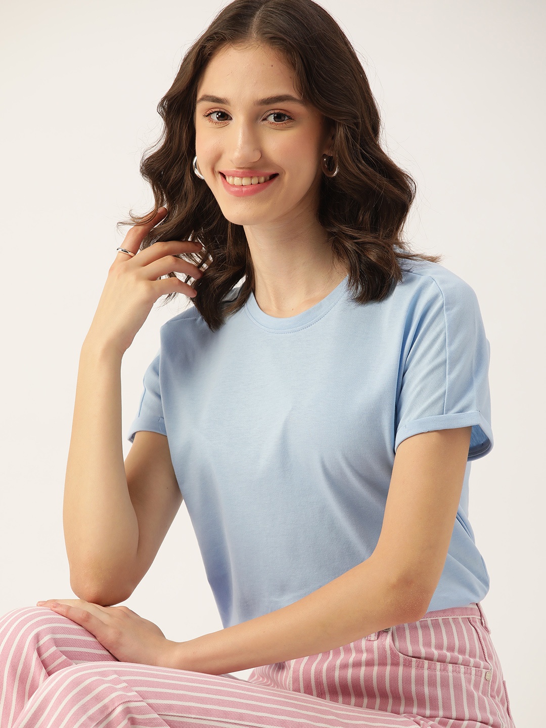 

DressBerry Women Blue Solid T-shirt