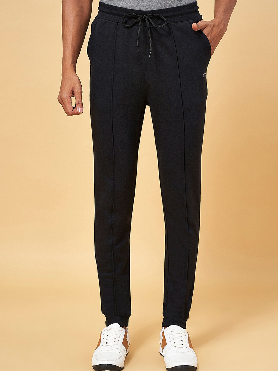 

Ajile by Pantaloons Men Black Solid Slim-Fit Pure Cotton Joggers