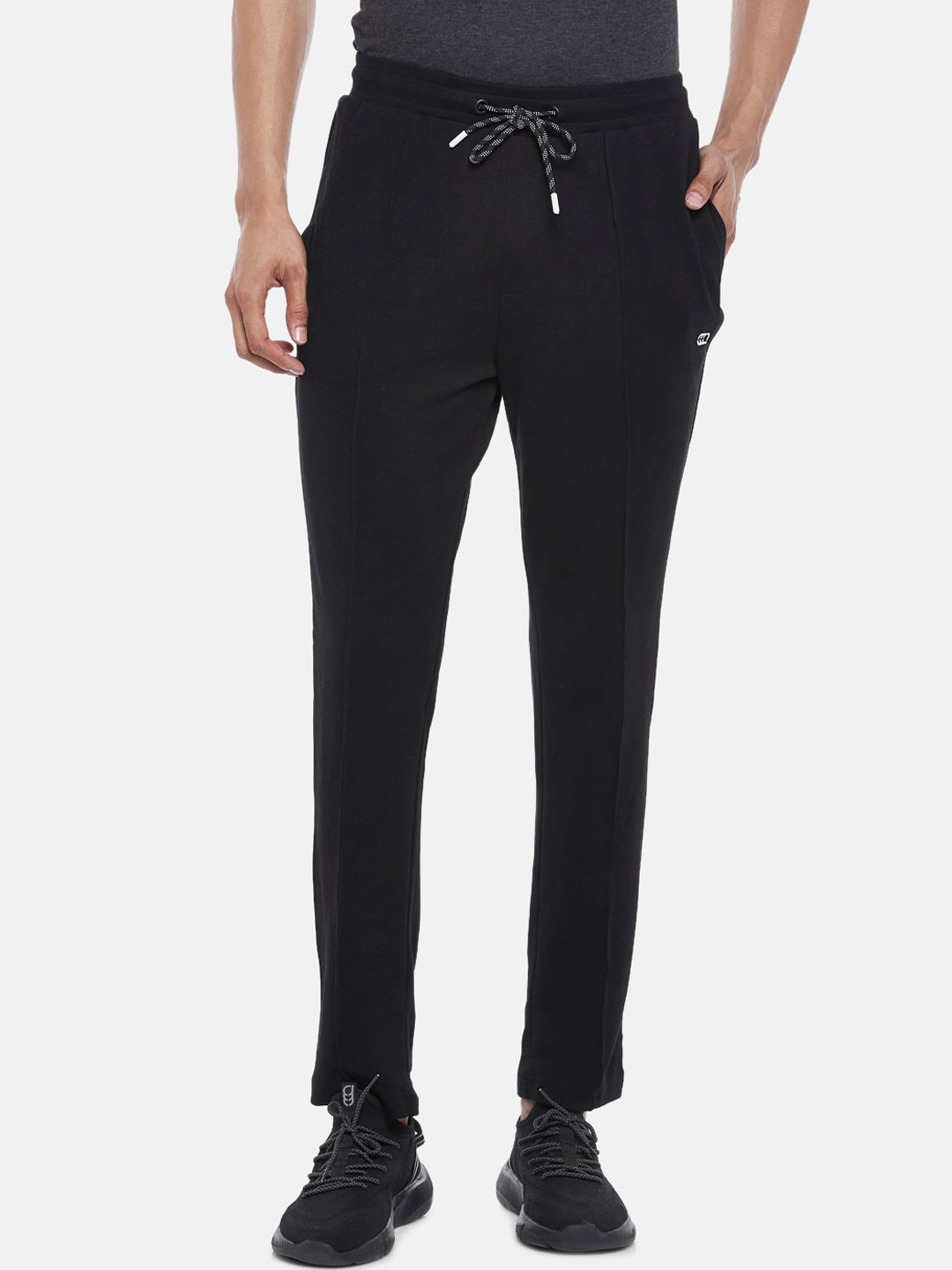 

Ajile by Pantaloons Men Black Solid Mid-Rise Sports Track Pants