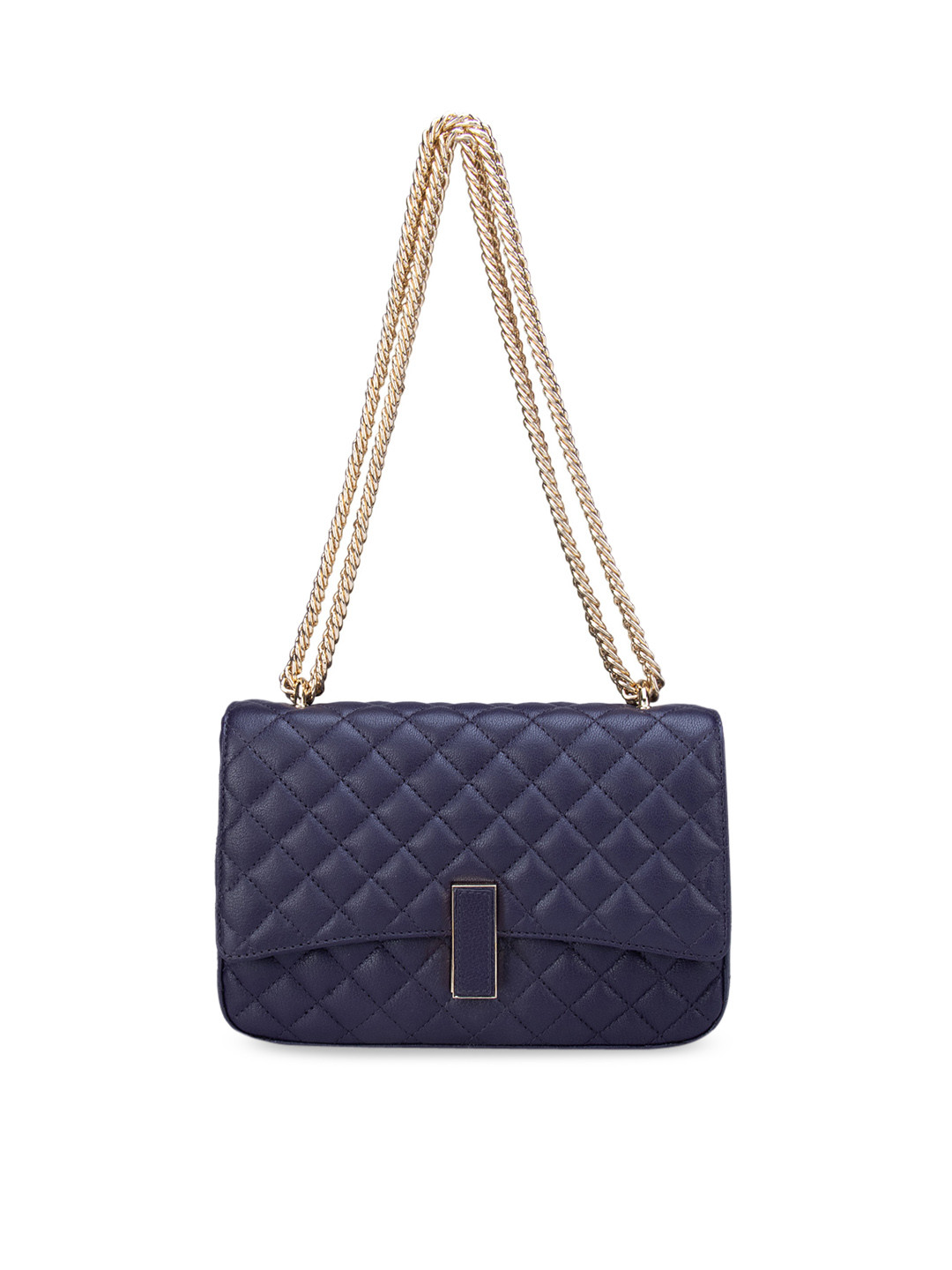 

Da Milano Purple Leather Structured Sling Bag with Quilted