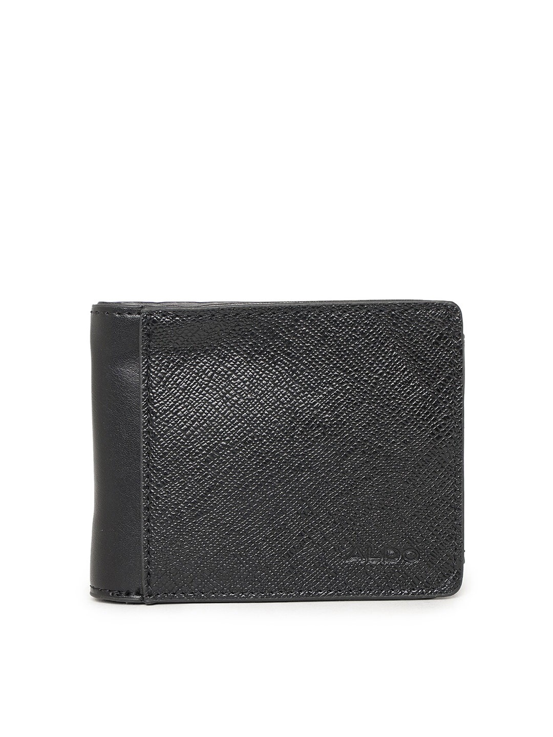 

ALDO Men Black Textured Two Fold Wallet