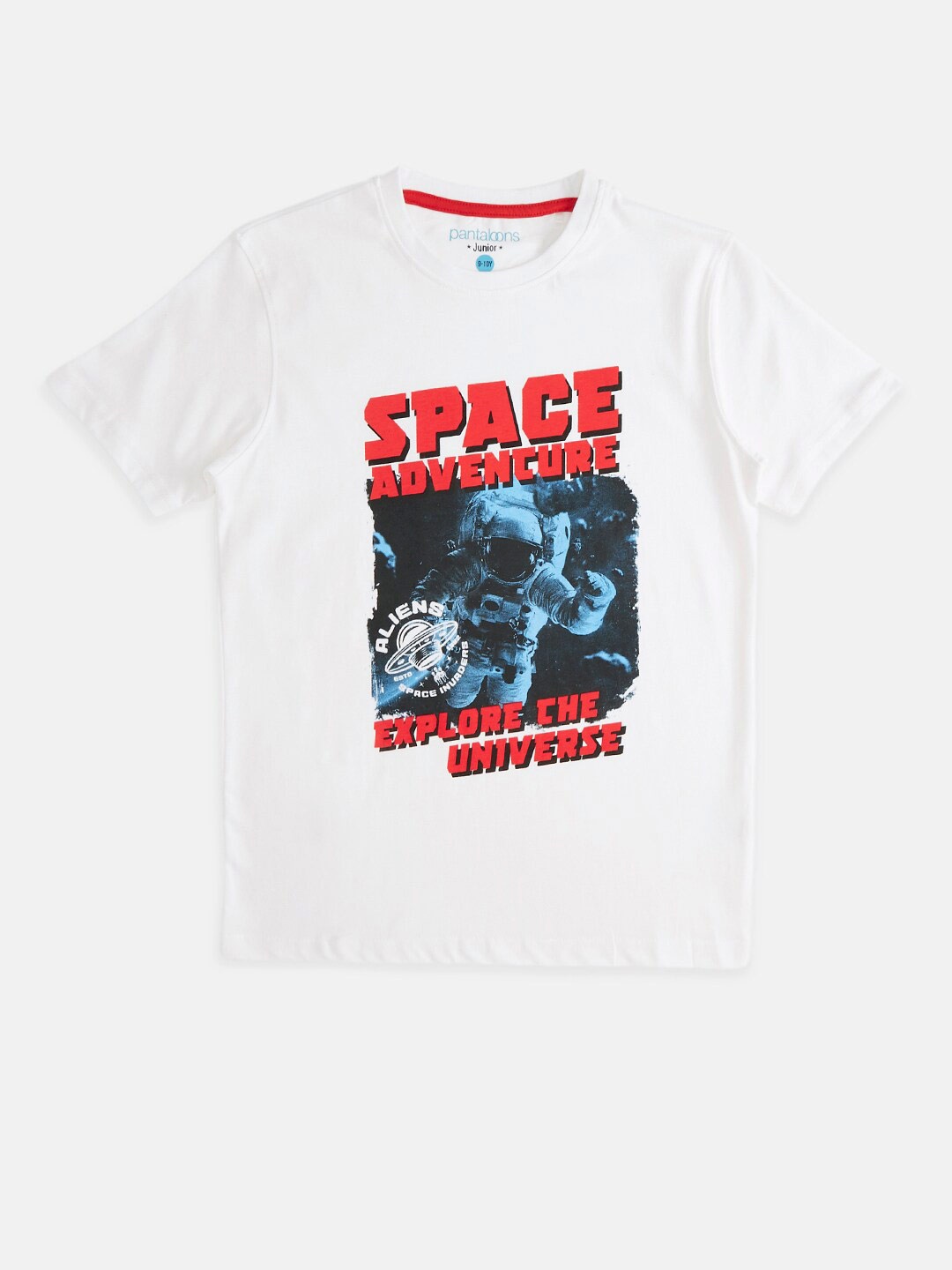 

Pantaloons Junior Boys White Printed T-shirt