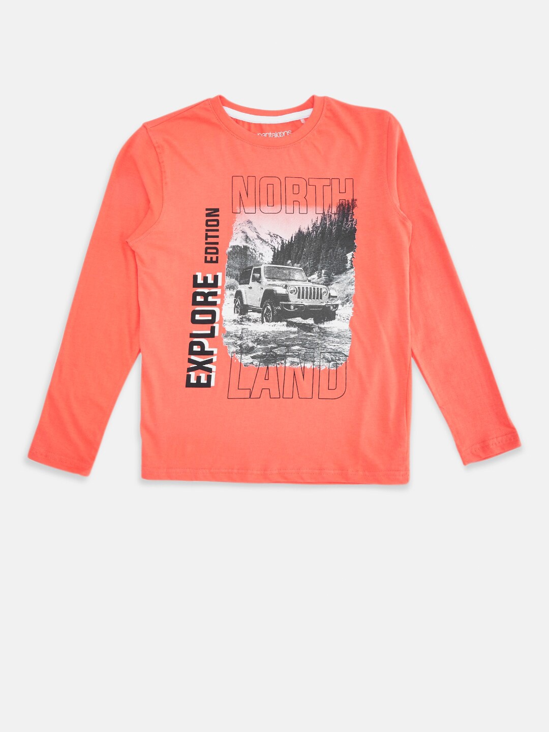 

Pantaloons Junior Boys Coral Printed Pure Cotton T-shirt