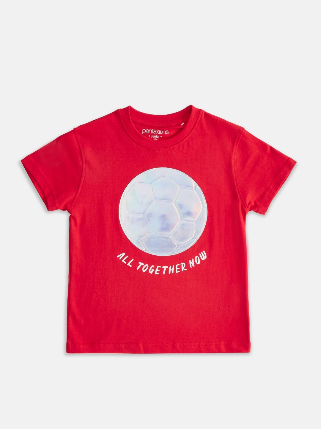 

Pantaloons Junior Boys Red Typography Printed Cotton T-shirt