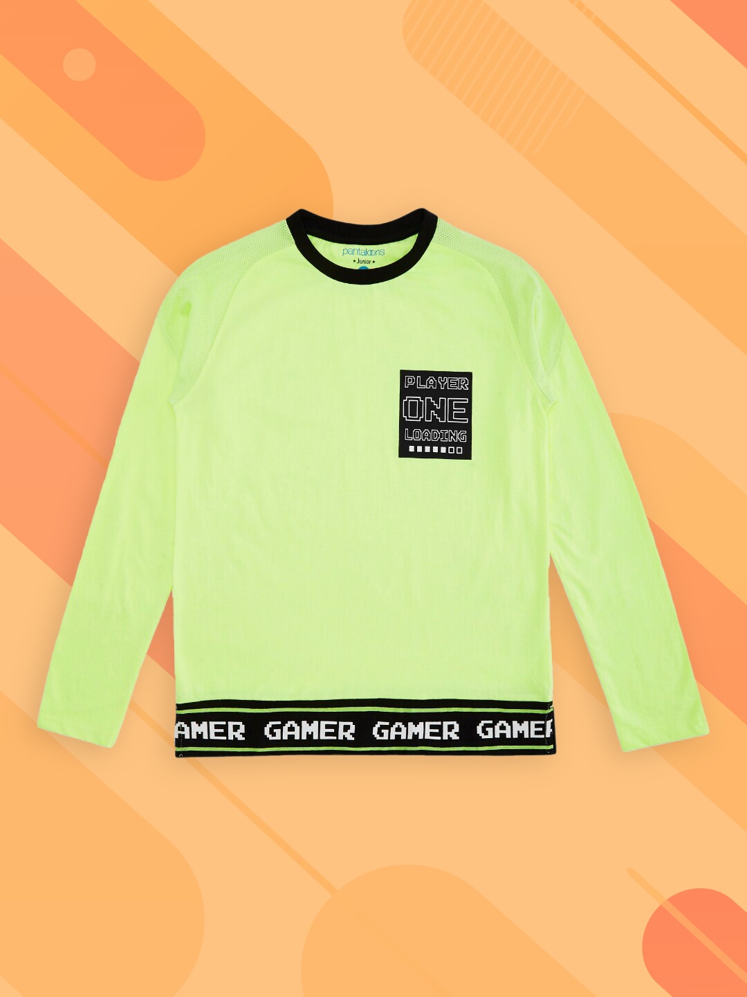 

Pantaloons Junior Boys Green Typography Printed Cotton T-shirt