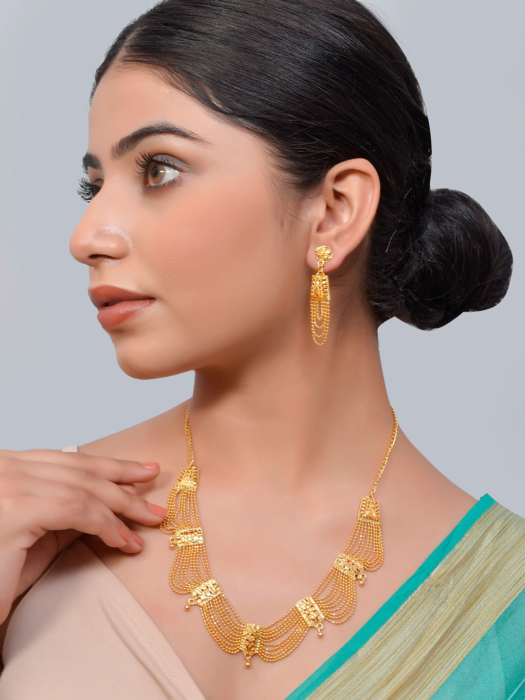 

Silvermerc Designs Gold Plated Layered Jewellery set