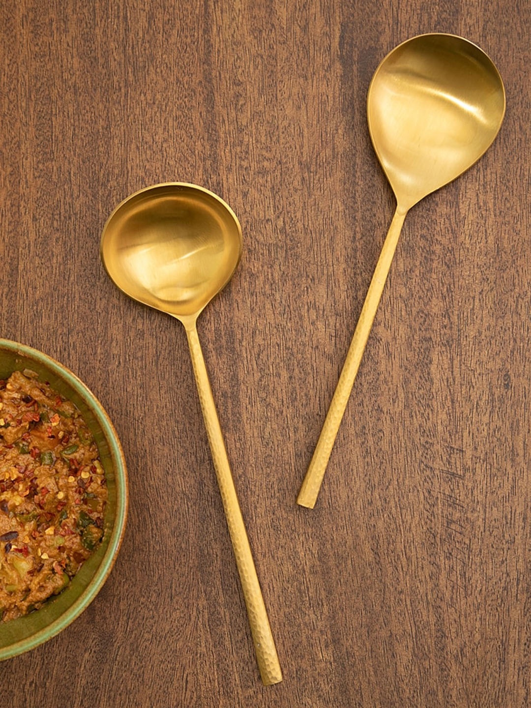 

ellementry Gold-Toned 2 Pieces Stainless Steel Matte Spoon