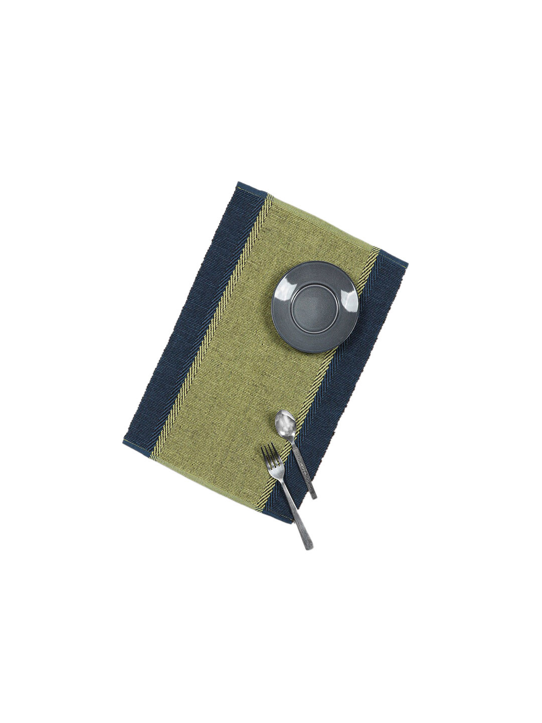 

Fabindia Set Of 6 Green & Blue Striped Cotton Table Placemats