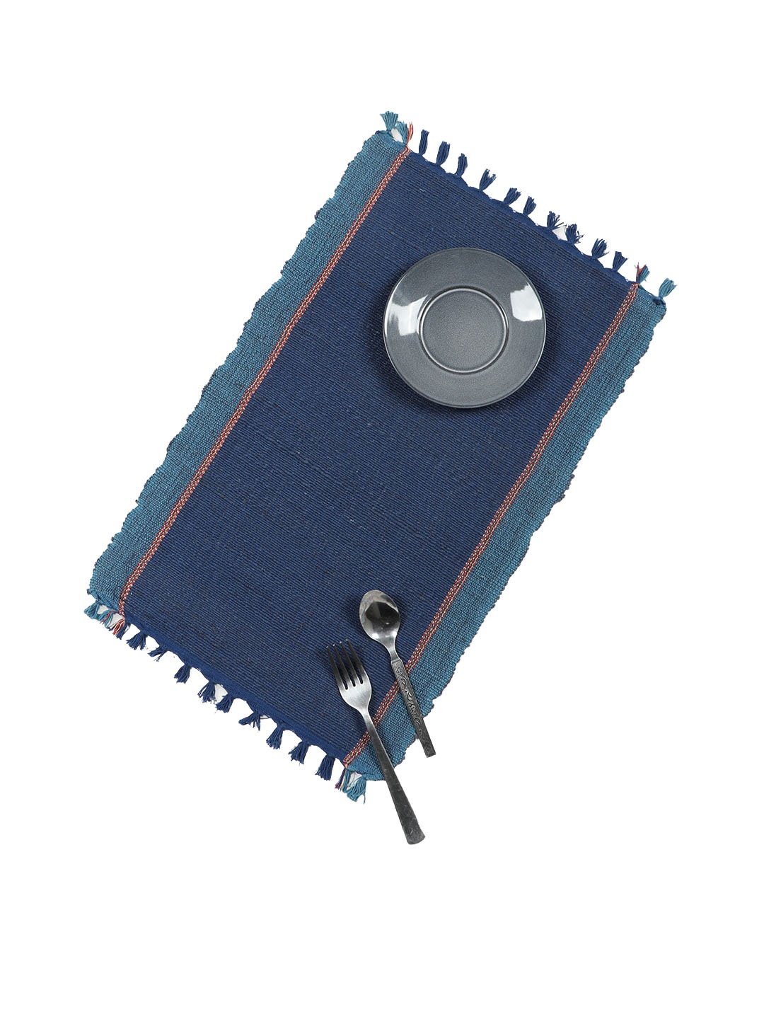 

Fabindia Set Of 6 Blue Solid Cotton Table Placemats