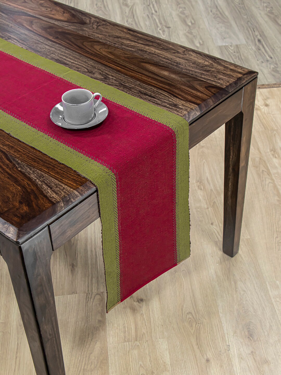 

Fabindia Red & Green Solid Table Runner