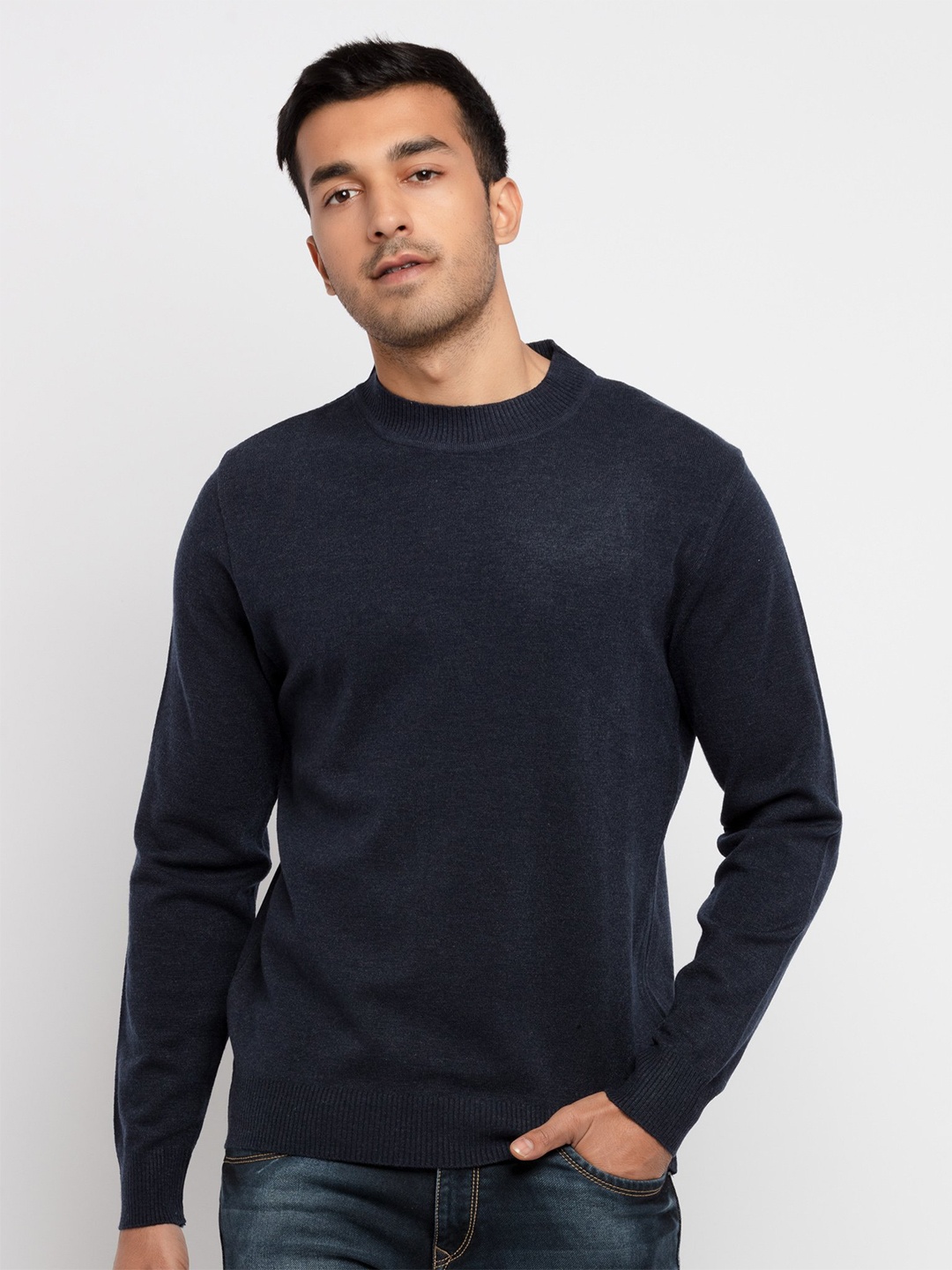 

Status Quo Men Navy Blue Pullover