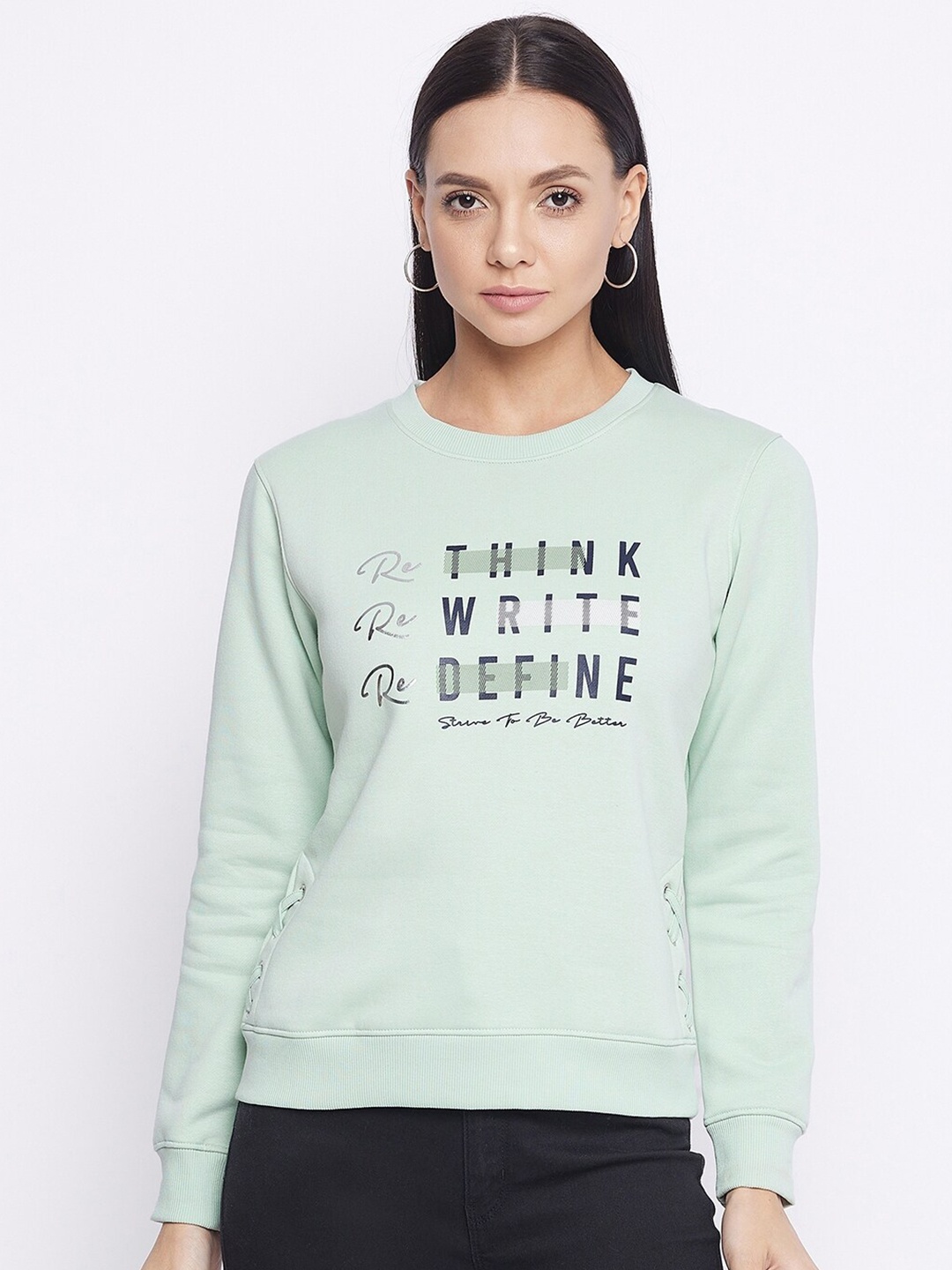 

Octave Women Green Printed Sweatshirt
