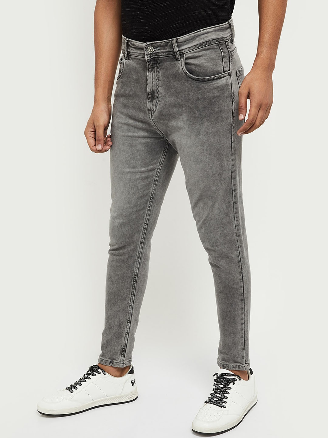 

max Men Grey Heavy Fade Jeans