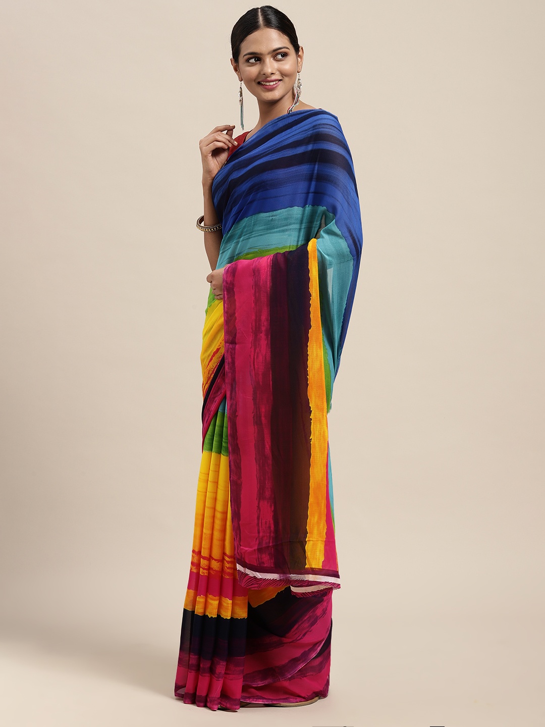 

KALINI Multicoloured Leheriya Saree, Multi