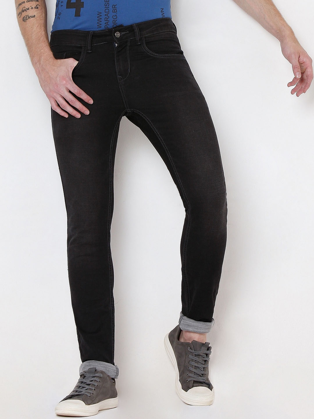 

Rex Straut Jeans Men Black Slim Fit Stretchable Jeans