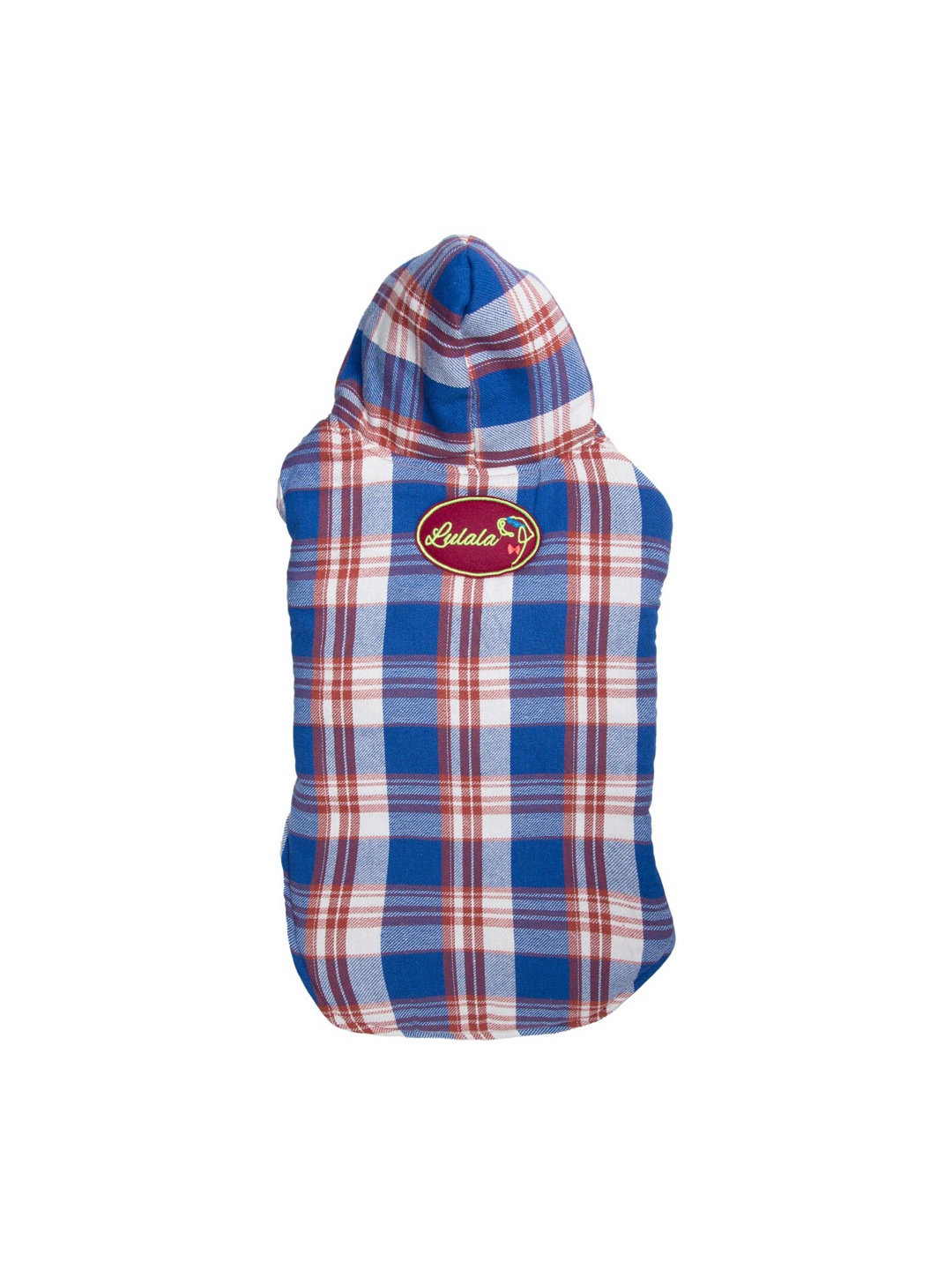 

Lulala Blue & White Checked Reversible Hoodie Dog Jacket