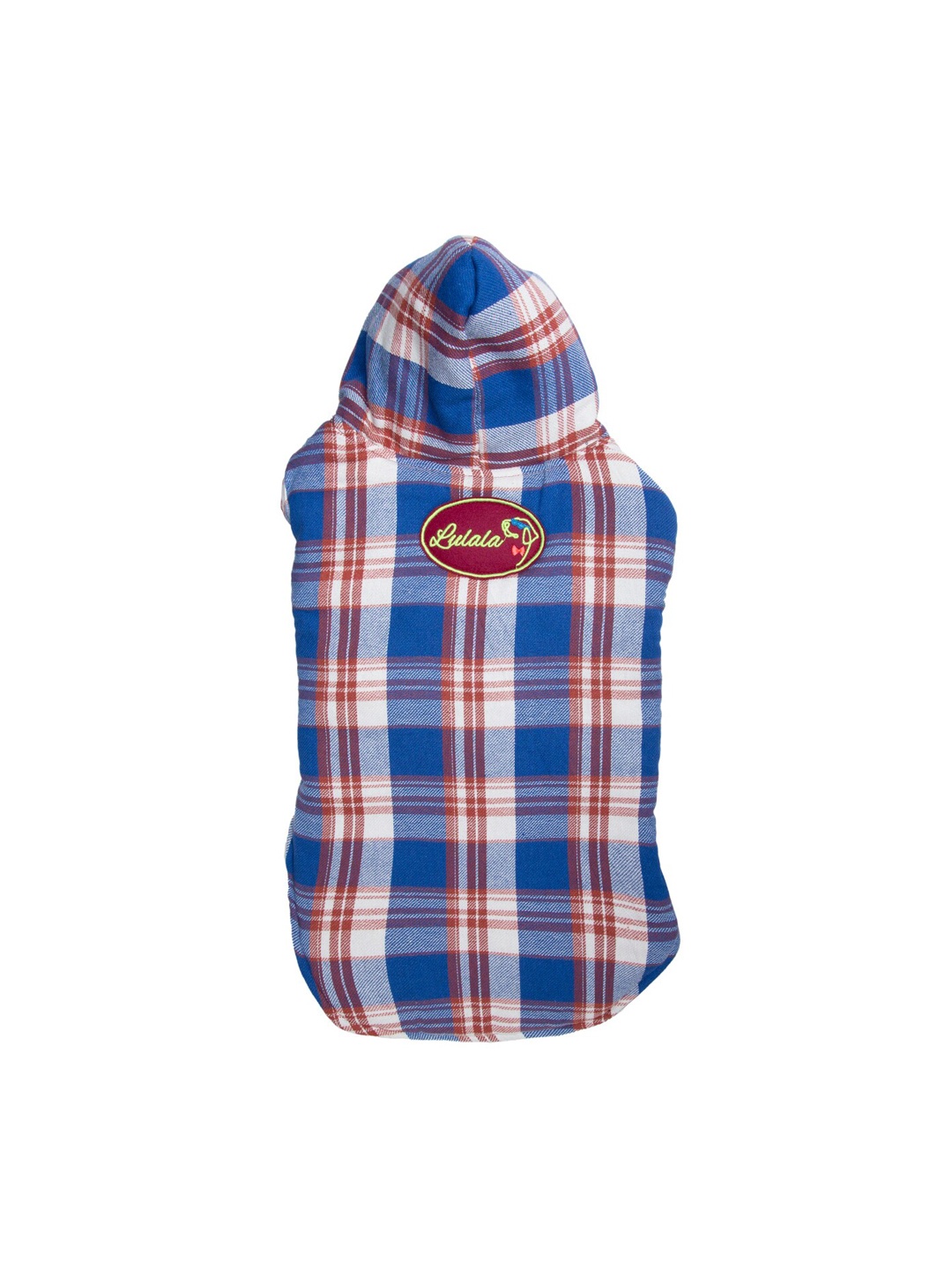 

Lulala Blue & Maroon Checked Cotton Dog Jacket