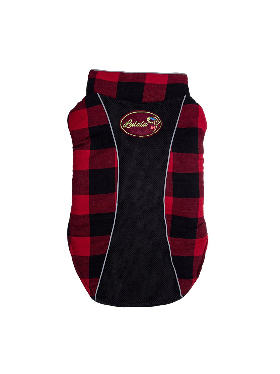 

Lulala Red & Black Checked Cotton Dog Winter Reversible Jacket