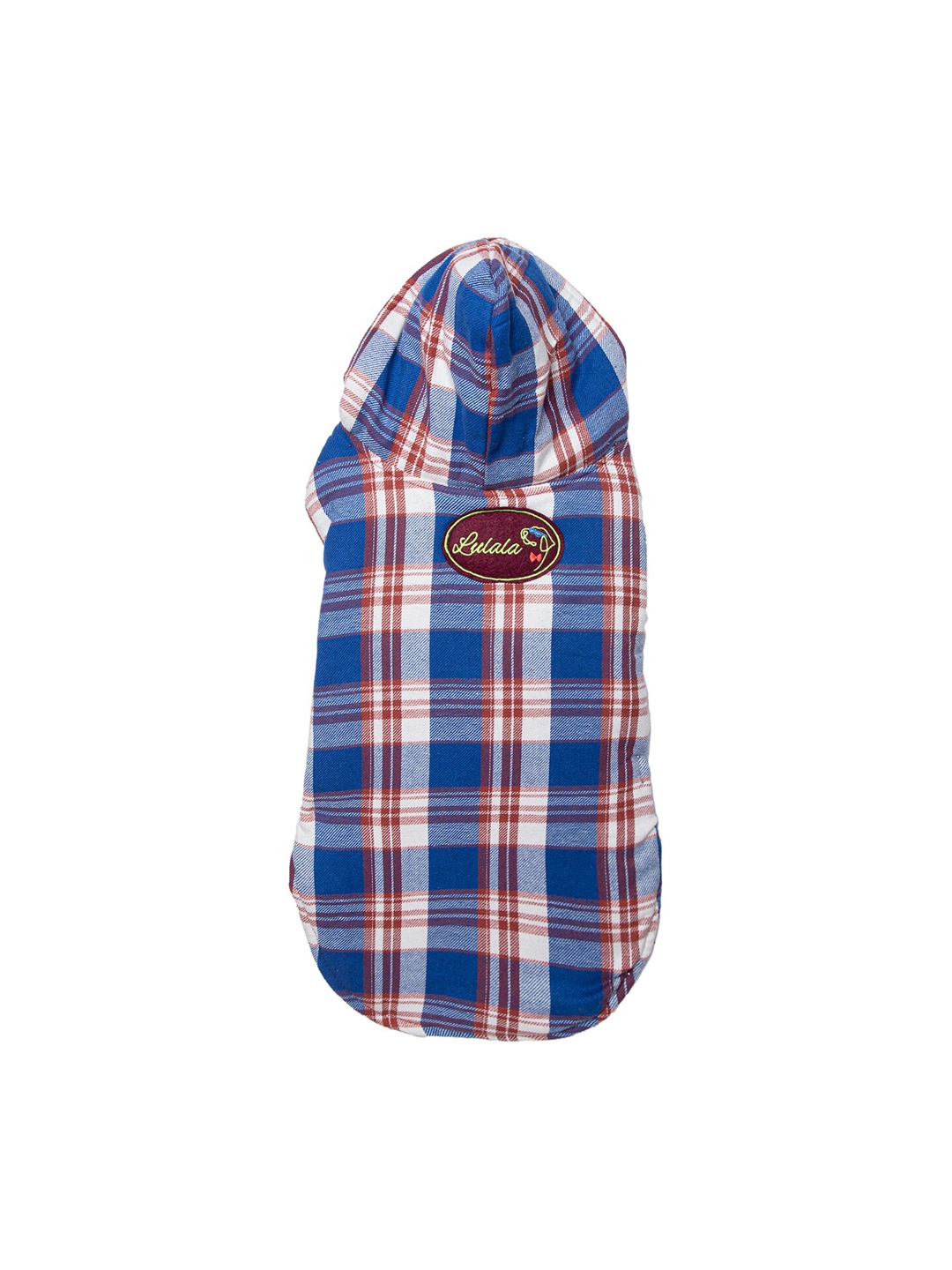 

Lulala Blue & White Checked Cotton Reversible Hoodie Dog Jacket