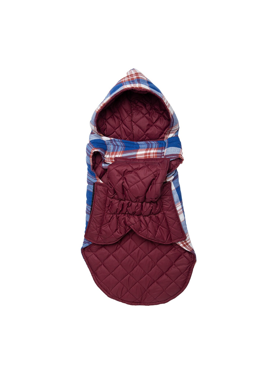 

Lulala Blue & White Checked Cotton Hoodie Dog Jacket