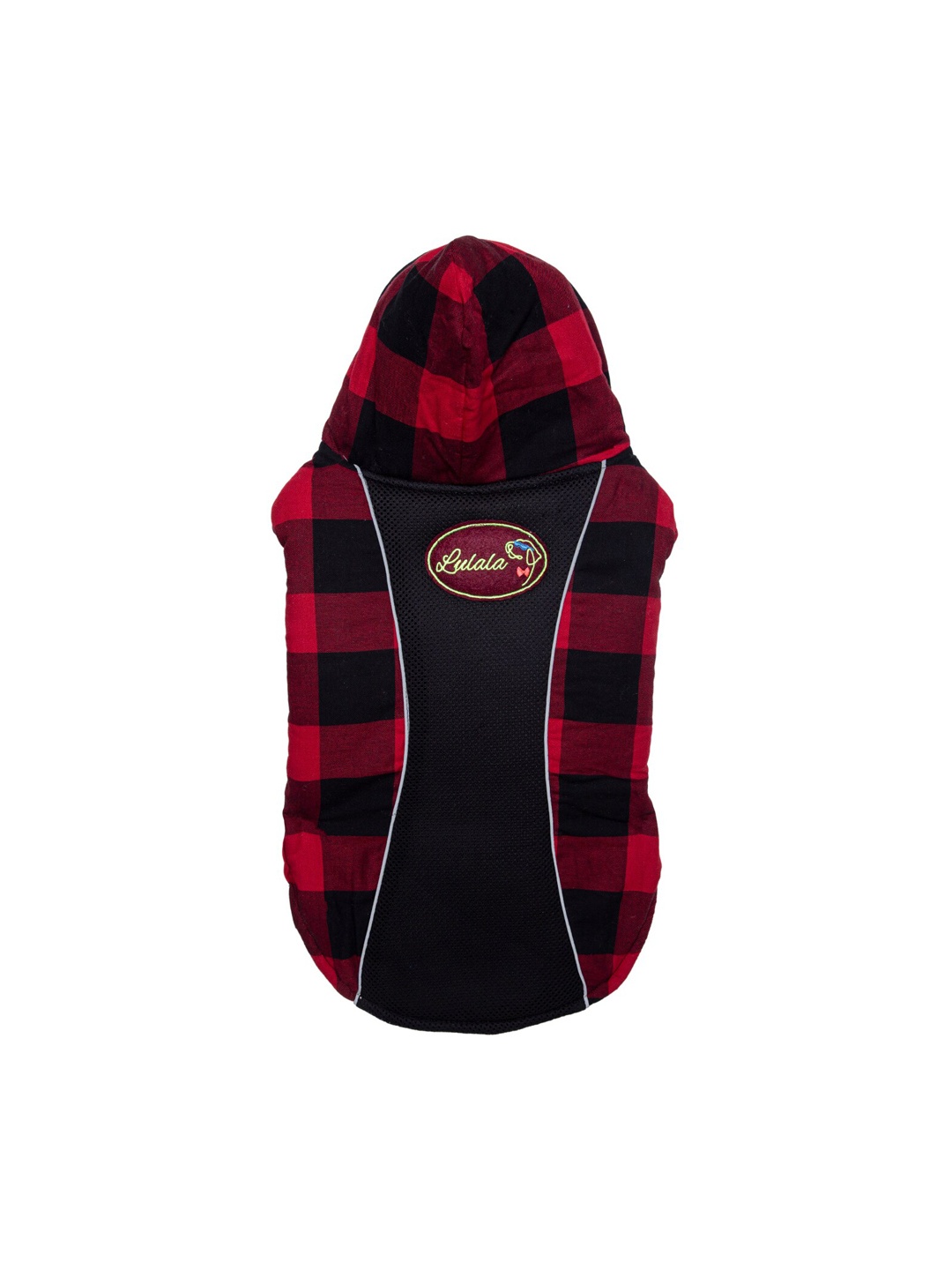 

Lulala Red & Black Checked Cotton Hoodie Dog Jacket
