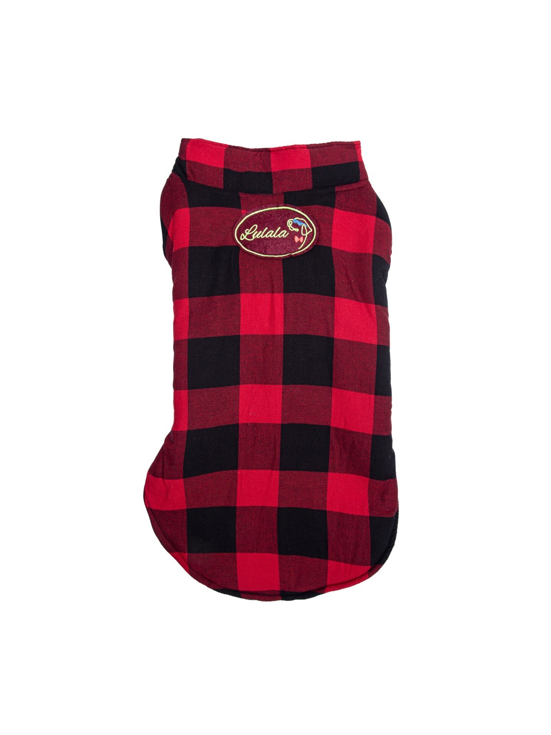 

Lulala Red & Black Checked Cotton Dog Winter Reversible Jacket