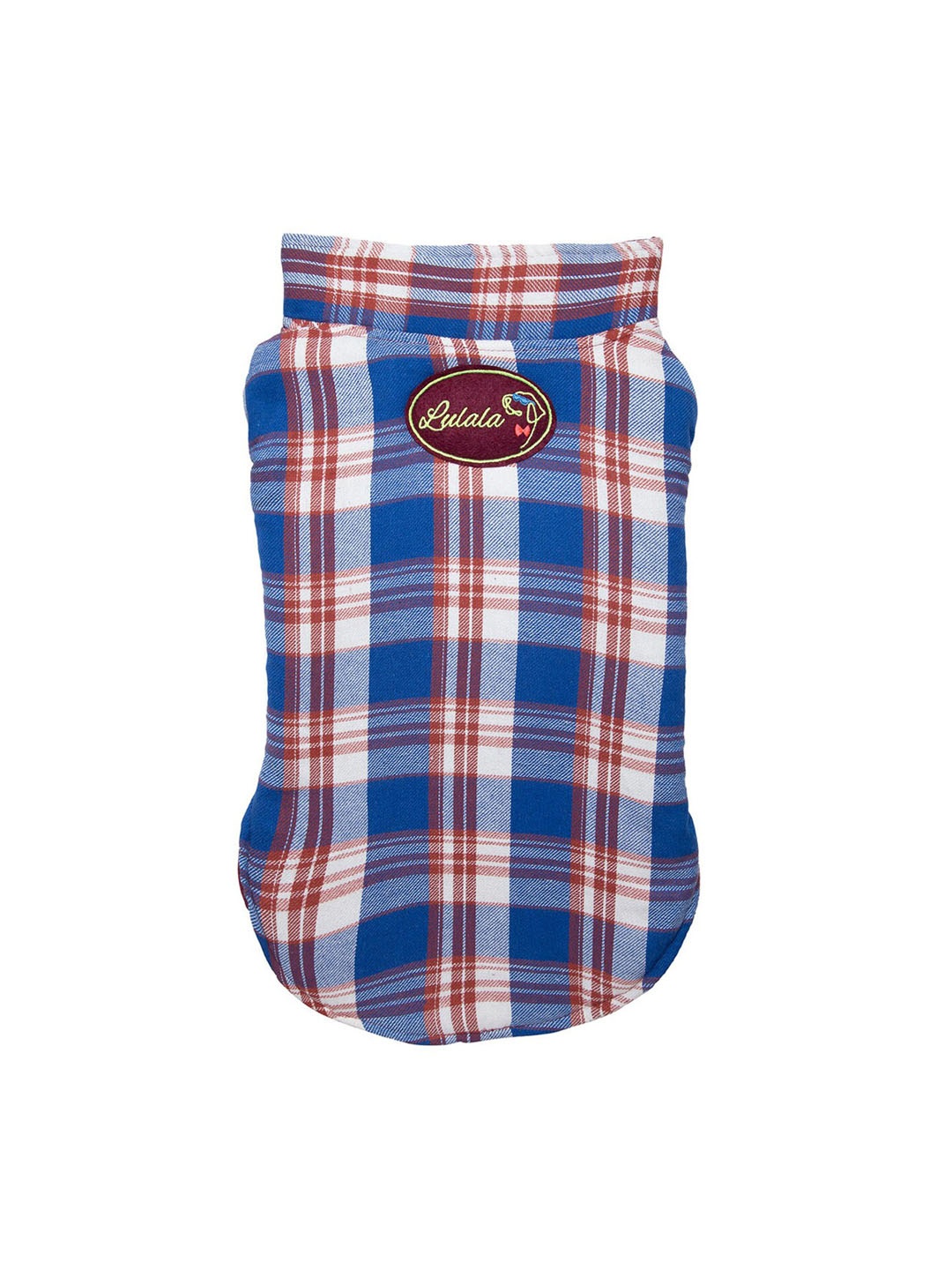 

Lulala Blue & White Checked Reversible Cotton Hoodie Dog Jacket