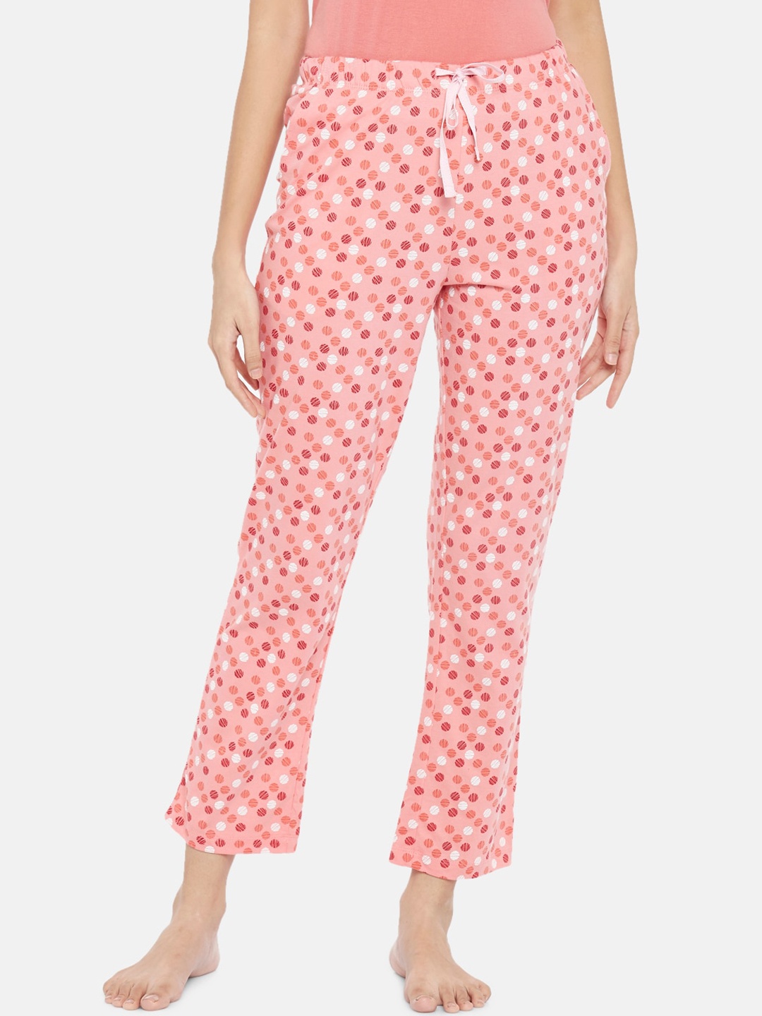 

Dreamz by Pantaloons Women Coral Printed Pure Cotton Lounge Pants