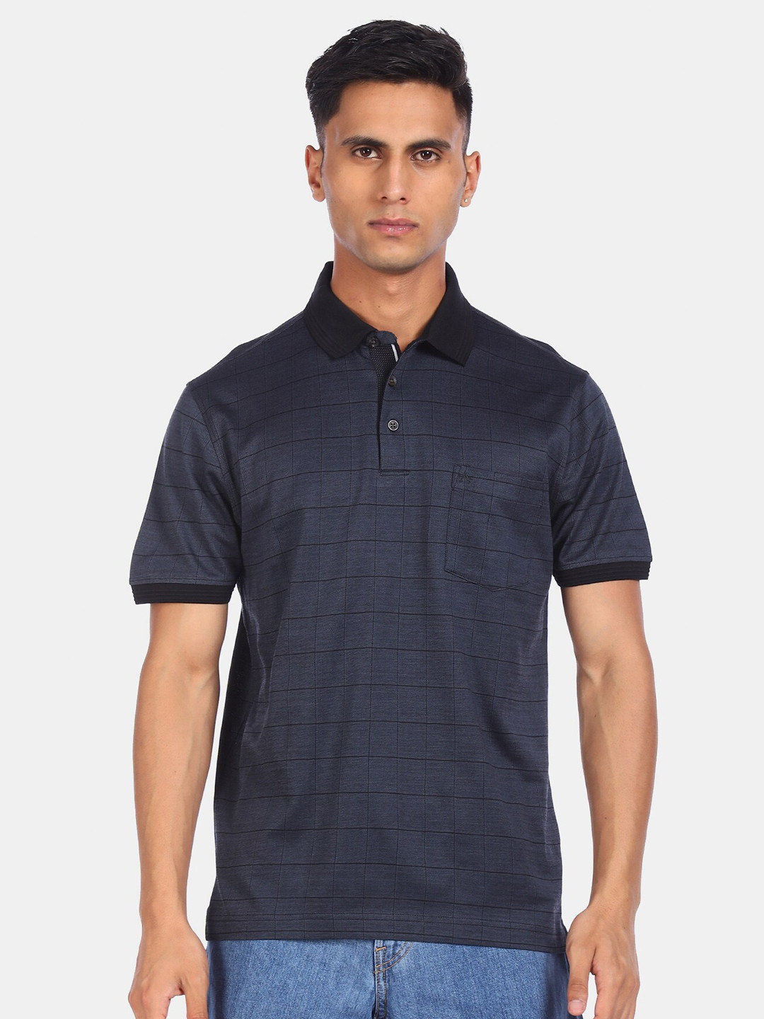 

Arrow Men Grey Polo Collar Pure Cotton T-shirt