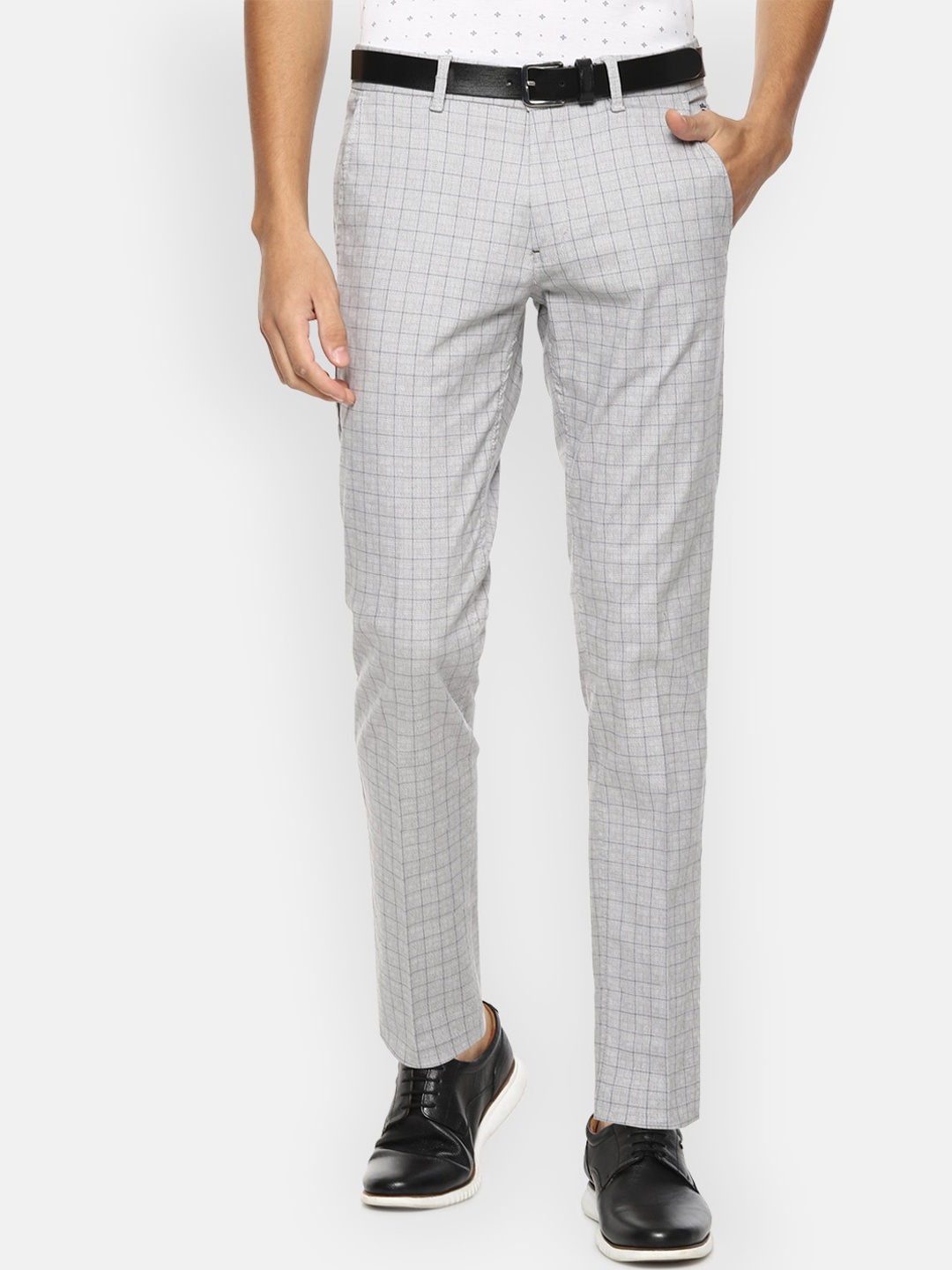 

Louis Philippe Sport Men Grey Checked Formal Trousers