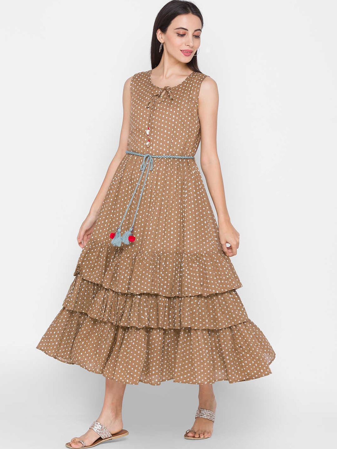 

ZOLA Brown Midi Dress