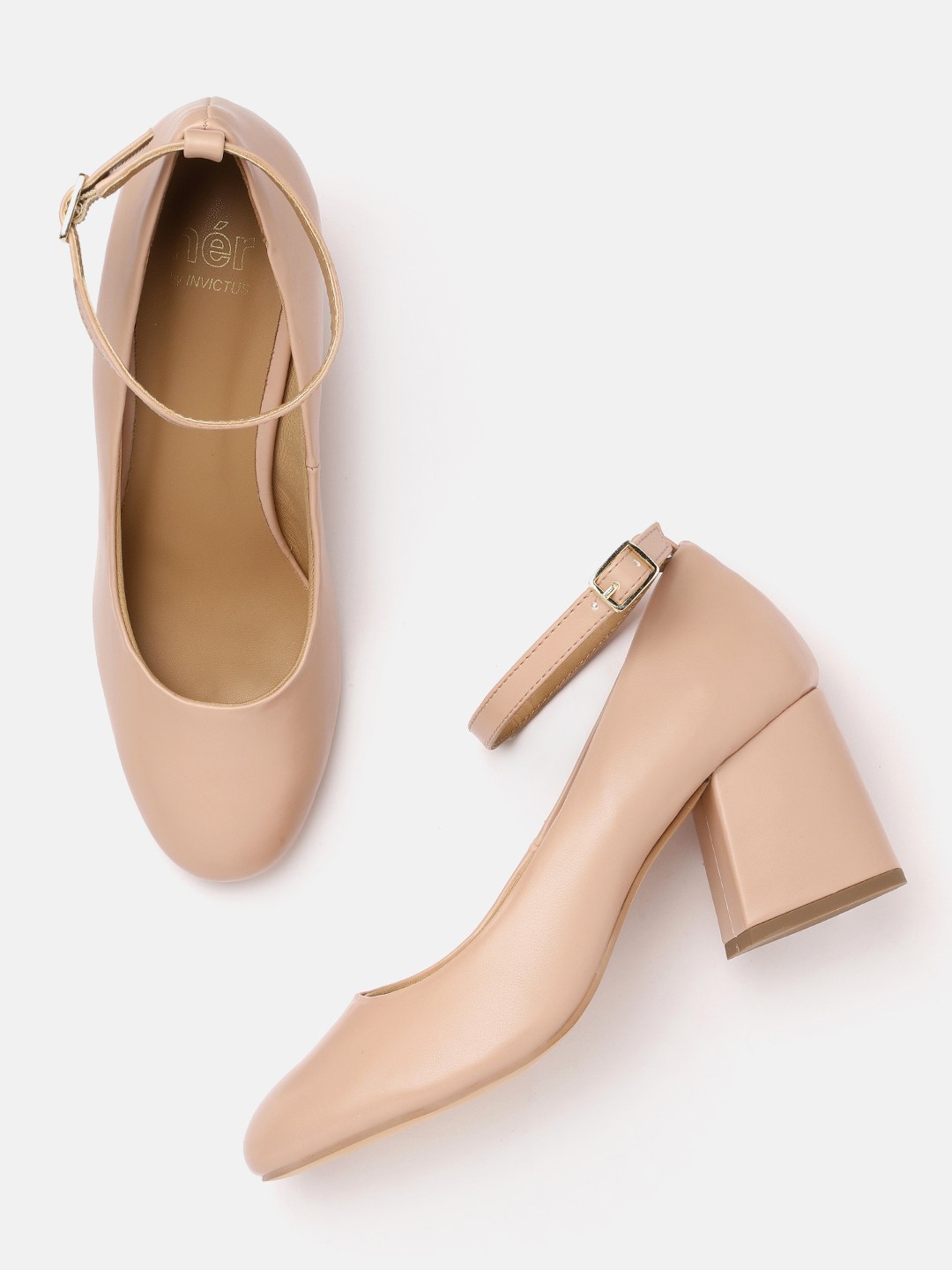 

her by invictus Women Peach-Coloured Solid Pumps