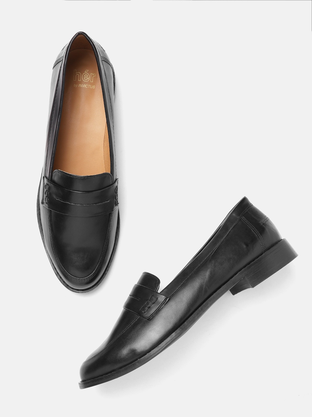 

her by invictus Women Black Solid Loafers