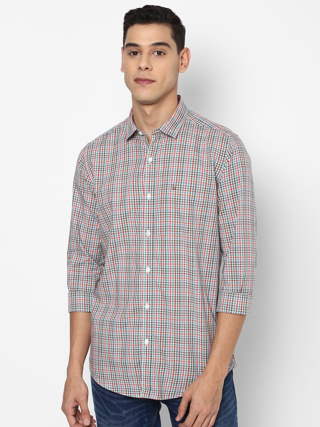 

SIMON CARTER LONDON Men Blue Slim Fit Opaque Checked Casual Shirt