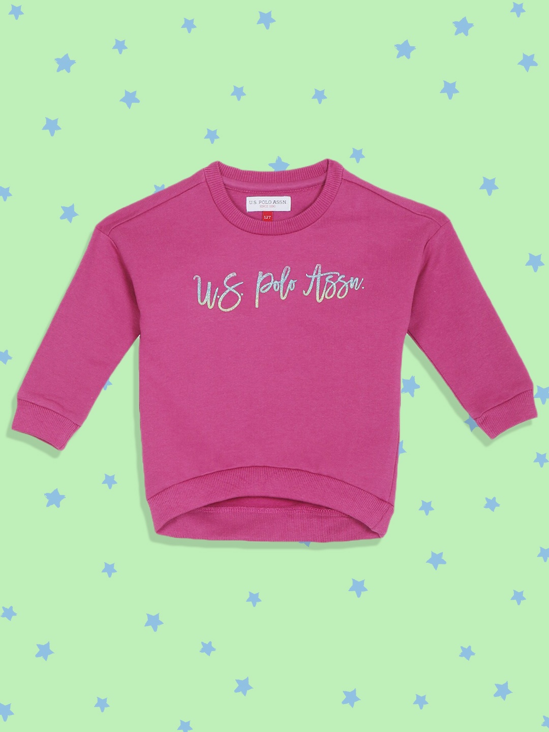 

U.S. Polo Assn. Kids Girls Pink Printed Sweatshirt