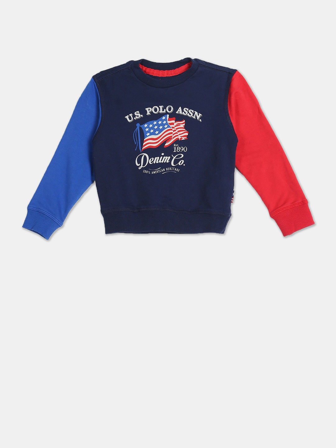 

U.S. Polo Assn. Kids Boys Navy Blue Printed Sweatshirt